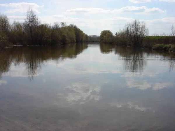 Der Fluss Kshen Der Region Kursk Einem Sonnigen Frühlingstag — Stockfoto