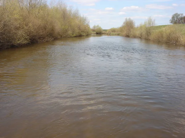 Der Fluss Kshen Der Region Kursk Einem Sonnigen Frühlingstag — Stockfoto