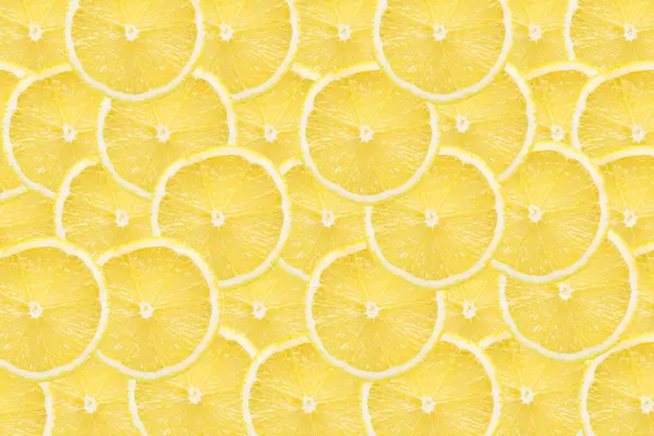 Fundo Fatias Limão Frutas Amarelas Corte Textura Padrão Secção Citrinos — Fotografia de Stock