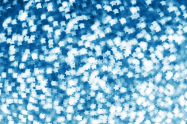 Fundo Natal Azul Com Estrelas Abstrato Borrado Bokeh Luzes Para — Fotografia de Stock