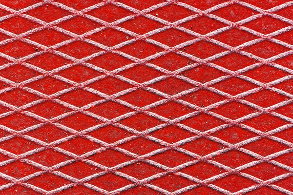 Grunge Metallrost Oberfläche Textur Grunge Metalloberfläche Hintergrund Rote Rautenform Muster — Stockfoto