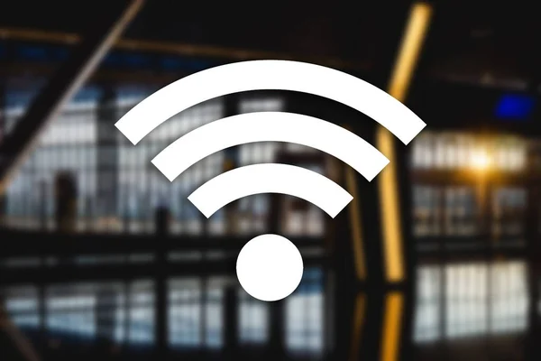 Conceito Conexão Wifi Ícone Rede Sem Fio — Fotografia de Stock