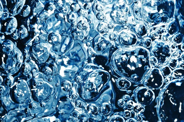 Forró Víz Textúra Kék Szénsavas Vízminta Légbuborékok Háttér — Stock Fotó