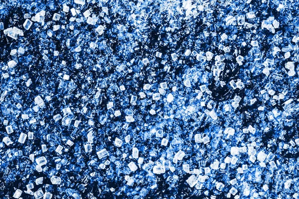 青い背景に白い氷の抽象的な質感 — ストック写真