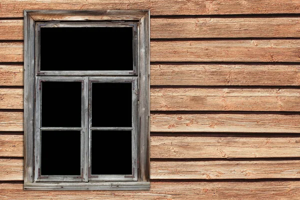 Tahta Duvarı Küçük Penceresi Olan Eski Bir — Stok fotoğraf