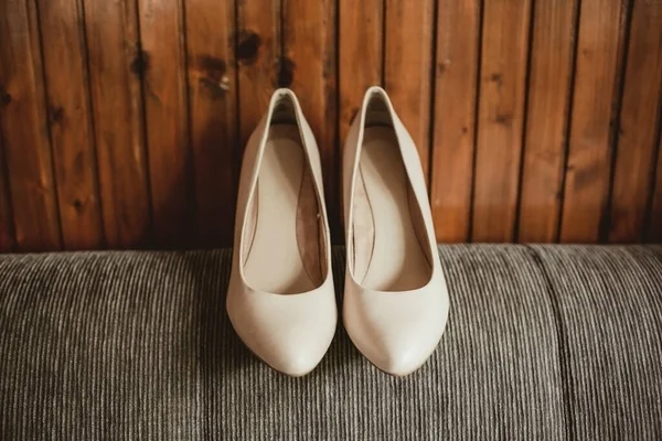 Wedding Shoes Wooden Floor — Stock Photo, Image