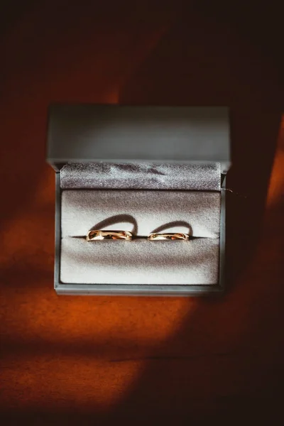 Anillos Boda Caja — Foto de Stock