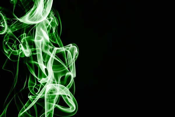 Absztrakt Zöld Füst Fekete Háttér — Stock Fotó