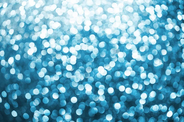 Bokeh Azul Fundo Brilhante Cor Vibrante Abstrato Brilhante Manchas Brancas — Fotografia de Stock