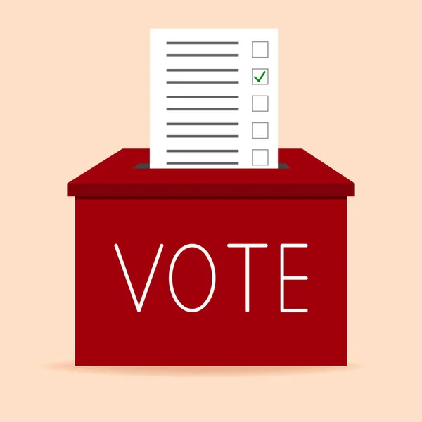 Formulario Voto Papel Caja Roja Gráfico Simple Elección Ilustración Fondo — Foto de Stock