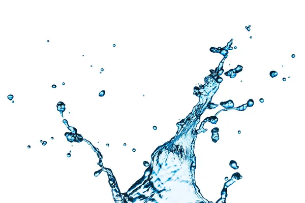Vattenstänk Isolerad Vitt Naturligt Vätskeflöde Fallande Ner Vatten Form Bakgrund — Stockfoto