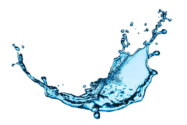 Mavi su sıçraması beyaz arkaplanda izole edildi