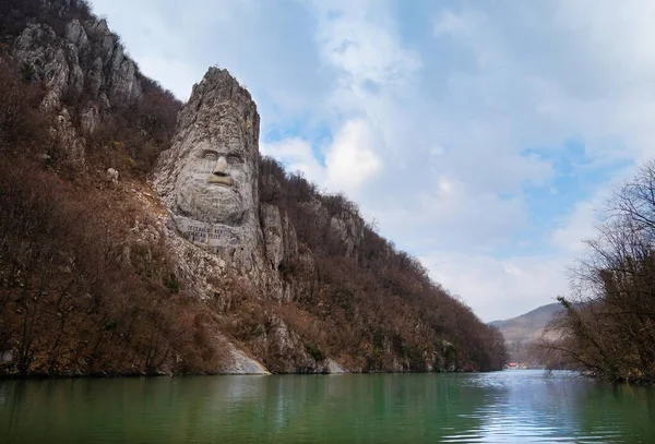 Decebal King River Danube Romania Лицензионные Стоковые Изображения