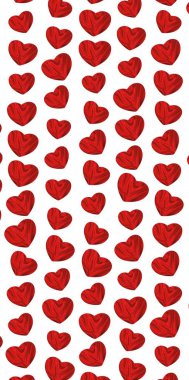 Heart pattern with red texture on a white background.