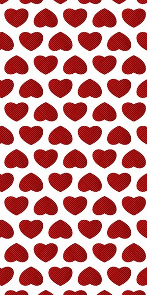 Herzmuster mit roter Textur auf weißem Hintergrund. — Stockfoto