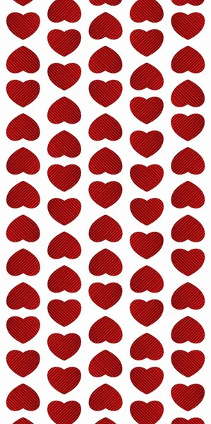 Hjärtmönster med röd textur på en vit bakgrund. — Stockfoto