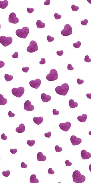 Heart pattern with pink texture on a white background. — 스톡 사진