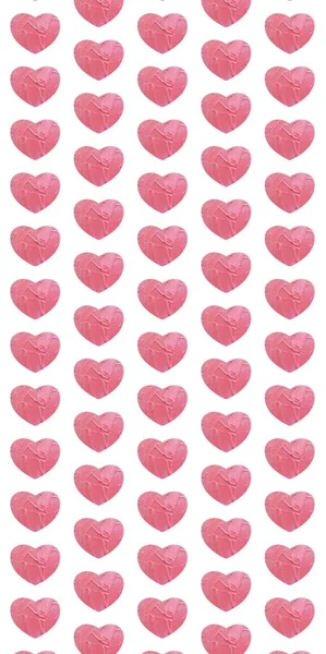Motif coeur avec texture rose sur fond blanc . — Photo