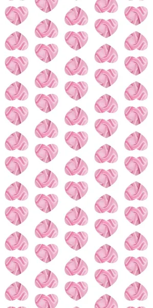 Hjärtmönster med rosa struktur på en vit bakgrund. — Stockfoto