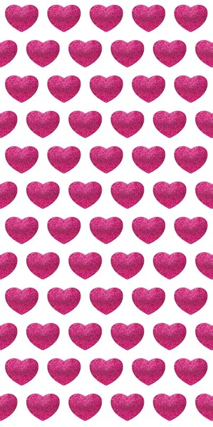 Heart pattern with pink texture on a white background. — 스톡 사진