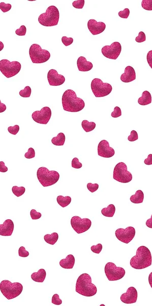 Modello di cuore con texture rosa su sfondo bianco . — Foto Stock