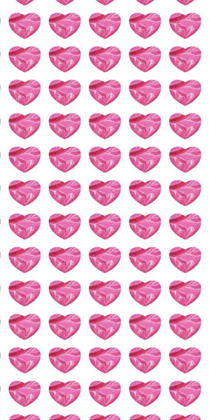 Modello di cuore con texture rosa su sfondo bianco . — Foto Stock