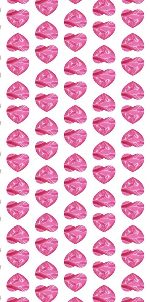Καρδιά μοτίβο με ροζ υφή σε λευκό φόντο. — Φωτογραφία Αρχείου