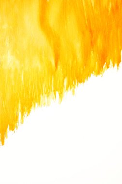 Sarı soyut elle boyanmış fırça darbesi arkaplanı kağıt üzerine