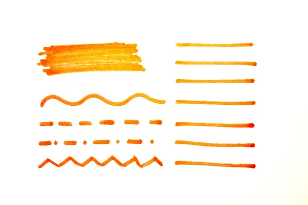 Set of orange stripes on a white background. — 스톡 사진