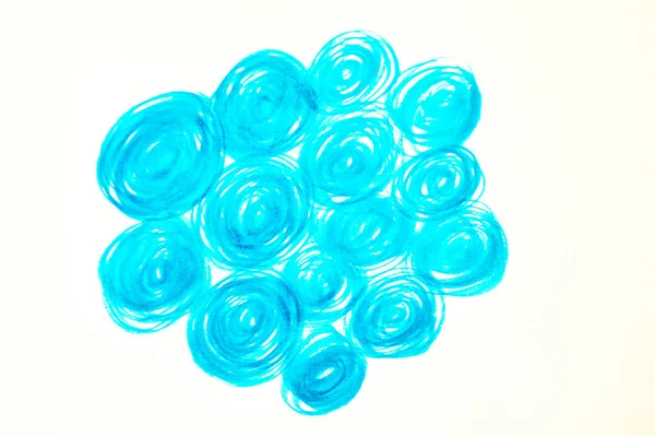 Blue strokes marker on a white background — 스톡 사진