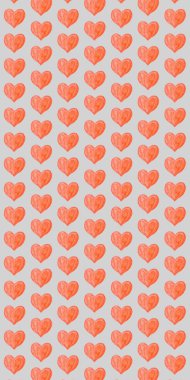 Heart pattern with red texture on a white background.