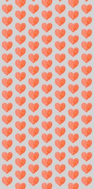 Heart pattern with red texture on a white background.