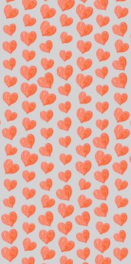 Heart pattern with red texture on a white background.