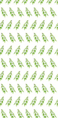 Drawn tree branch on a white background. Pattern.