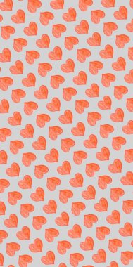 Heart pattern with red texture on a white background.