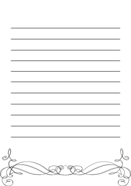 Tomma pappersark med linjer, marginal och hål. — Stockfoto