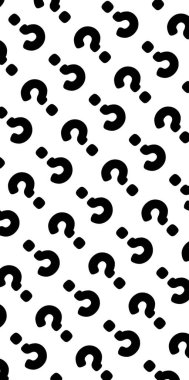 Soyut sembol, beyaz süs. Ünlem işaretleri kusursuz desen.