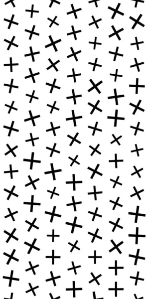 Abstrakcyjny bezszwowy powtarzający się wzór z krzyżykami w czerni i bieli. — Zdjęcie stockowe