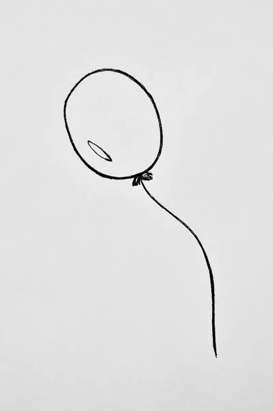 在白色背景上孤立的气球细线 适用于网站 印刷品 移动应用等 贺卡创作艺术 现代绘画概念 — 图库照片