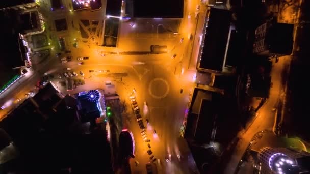 Vie Nocturne Petite Ville Kislovodsk Montré Partir Drone Vous Verrez — Video