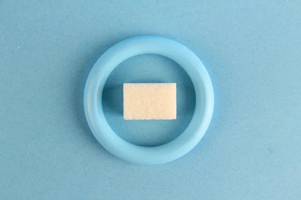 World Diabetes Day November Blue Circle Sugar Symbol — Stock Photo, Image