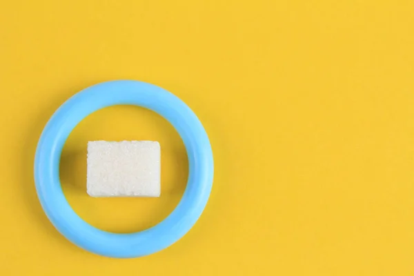 11月14日世界糖尿病日蓝色圆圈和糖类符号 — 图库照片
