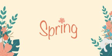 Çiçeklerin vektör illüstrasyonu. Bahar titreşimleri duvar kağıdı ve kart