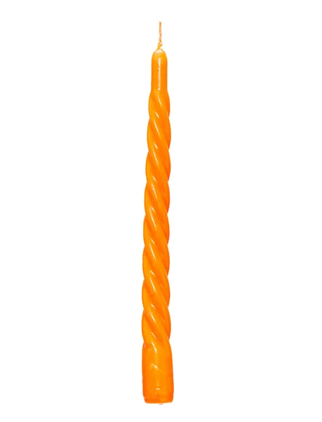 Orange spiral festive candle — Stock Photo, Image