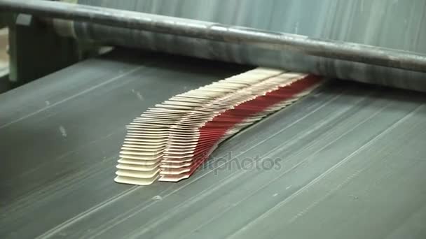 在一家印刷厂皮带输送机 — 图库视频影像