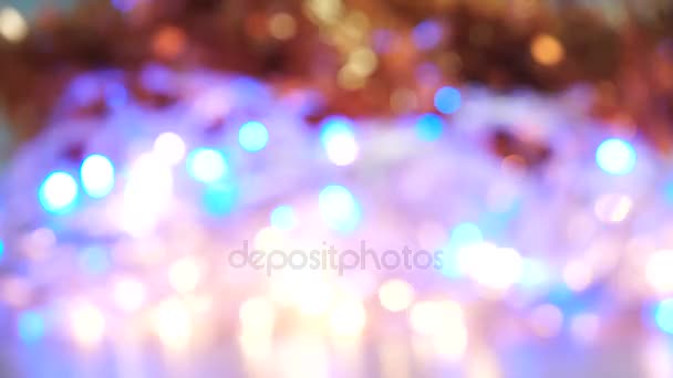 Bailando Bokeh, Su fuera de foco pero Su hermoso y colorido cuadro. Para Navidad o fiesta Fondo — Vídeo de stock