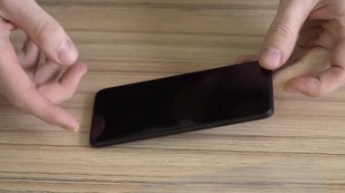 Yakın çekim. Yeni cep telefonu.
