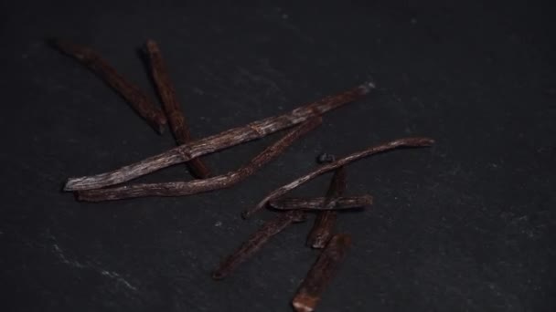 Vanilla pod. ingredients for warm wine, mulled wine. circular video — Stock Video