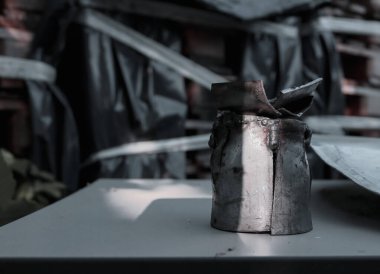 Eski paslı demir yakın çekim