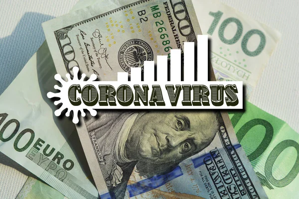 Coronavirus Finance Impact Lifting Enrichment Exchange Rates 100 Dollars Euro — Stock Photo, Image